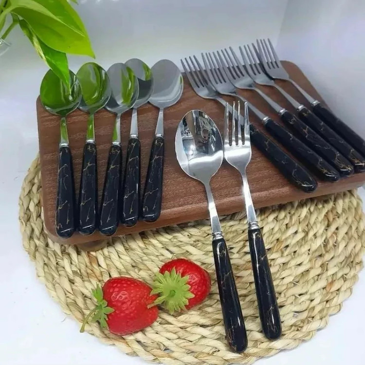 قاشق چنگال سرامیکی ماربل سیلور