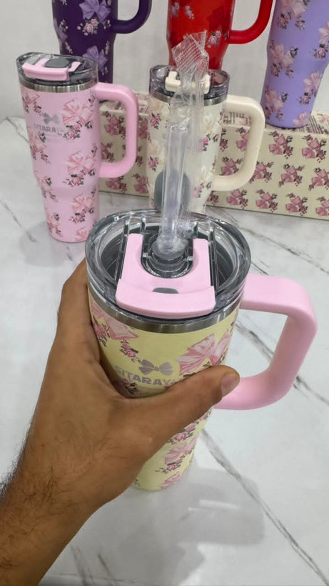 تراول ماگ گلدار سیتارایوری ۹۰۰ میل دسته بغل